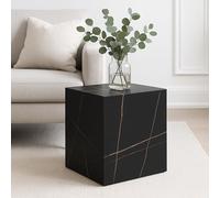 [en.casa] Table d'Appoint en Forme de Cube Bout de Canapé Design Unique Support de Plantes Table de Chevet Capacité de Charge 30 kg MDF 45 x 40 x 40 cm Aspect Marbre Noir