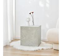 [en.casa] Table d'Appoint en Forme de Cube Bout de Canapé Design Unique Support de Plantes Table de Chevet Capacité de Charge 30 kg MDF 45 x 40 x 40 cm Aspect Marbre Taupe