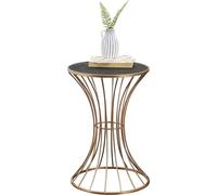 Table de Salon en Forme Sablier Table Basse Table de Rangement Métal et MDF Couleur Cuivre et Noir 55,5 cm x 37,5 cm