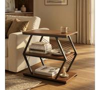[en.casa] Table d'Appoint Nolarg 65x30x61cm Bout de Canapé Noir Effet Noyer