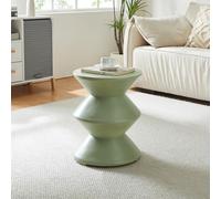 [en.casa] Table d'Appoint Polyvalente Bout de Canapé Table de Chevet Moderne Solide Support Décoratif Pratique Intérieur et Extérieur en Été Chambre Salon Bureau Béton Léger 47 x 37 cm Vert Menthe