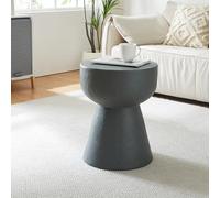 [en.casa] Table d'Appoint Polyvalente Bout de Canapé Table de Chevet Moderne Solide Support Décoratif Pratique Intérieur et Extérieur en Été Chambre Salon Bureau Béton Léger 51 x 40 cm Gris Foncé