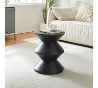 [en.casa] Table d'Appoint Polyvalente Bout de Canapé Table de Chevet Moderne Solide Support Décoratif Pratique Intérieur et Extérieur en Été Chambre Salon Bureau Béton Léger 47 x 37 cm Noir