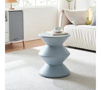 [en.casa] Table d'Appoint Polyvalente Bout de Canapé Table de Chevet Moderne Solide Support Décoratif Pratique Intérieur et Extérieur en Été Chambre Salon Bureau Béton Léger 47 x 37 cm Bleu Clair