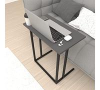 [en.casa] Table d'Appoint Rectangulaire pour Salon Bout de Canapé Design Support pour Ordinateur Portable Panneau de Particules Métal 66 x 60 x 36 cm Anthracite Noir