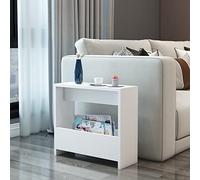 [en.casa] Table d'Appoint Rectangulaire pour Salon Chambre Table de Chevet avec Porte-Revues Panneau de Particules 60 x 55 x 20 cm Blanc