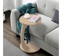 [en.casa] Table d'Appoint Ronde pour Salon Table de Chevet Design pour Chambre Bout de Canapé aux 4 roulettes Panneau de Particules 56 x 38 cm Cappuccino
