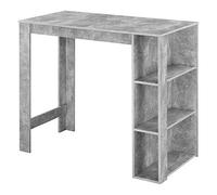 [en.casa] Table de Bar Design avec Surfaces de Rangement Table Bistrot avec 3 Étagères Panneaux de Particules 120 x 60 x 106 cm Effet Béton