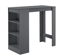 [en.casa] Table de Bar Haute avec Rangement Table Bistro Élégant avec 3 Étagères Mange Debout pour Petits Espaces Cuisine Salon Bureau Panneaux de Particules 110 x 50 x 103 cm Gris Foncé