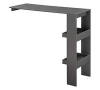 [en.casa] Table de Bar Stylée avec Compartiments de Rangement Table Bistrot Murale Panneau de Particules Mélaminé 120 x 45 x 106 cm Gris Foncé