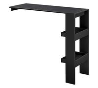 [en.casa] Table de Bar Stylée avec Compartiments de Rangement Table Bistrot Murale Panneau de Particules Mélaminé 120 x 45 x 106 cm Noir