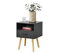 [en.casa] Table de Chevet Design Commode à Tiroir Meuble Bas de Style Intemporel Table de Nuit avec Espace de Stockage Panneau de Particules Bois Revêtu par PVC 57 x 42 x 40 cm Gris Foncé
