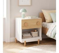 [en.casa] Table de Chevet Enfant Vaarentaa 47x40x35cm 1 Tiroir Effet Chêne