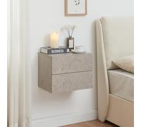 [en.casa] Table de Chevet Flottante Armoire Murale avec 2 Tiroirs Meuble Suspendu Table de Nuit Rangement Pratique Panneau de Particules Chambre Entrée Salon 40 x 29 x 30 cm Effet Béton Clair