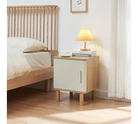 [en.casa] Table de Chevet Moderne Bout de Canapé Table de Nuit avec 2 Tiroirs Rainurés Décoratif Stable Séjour Chambre Entrée MDF Bois de Pin 70 x 60 x 40 cm Effet Chêne Couleur Sable