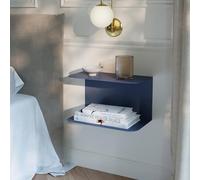 [en.casa] Table de Chevet Murale Notodden sur 2 Niveaux avec Bords Arrondis Bout de Canapé Peu Encombrant pour Chambre Salon Bureau 23 x 40 x 23 cm Acier Bleu Foncé
