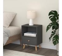 [en.casa] Table de Chevet Design Commode à Tiroir Meuble Bas de Style Intemporel Table de Nuit avec Compartiment de Stockage Panneau de Particules Bois Revêtu par PVC 54 x 40 x 30 cm Gris Foncé