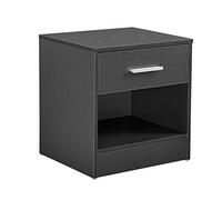 [en.casa] Table de Chevet Table de Nuit 1 x Tiroir Aggloméré Mélamine Gris Élégant 36,5 x 29,5 x 38cm