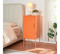[en.casa] Table de Chevet Table de Nuit Commode Meuble de Rangement pour Chambre Salon Bureau Petit Armoire avec Compartiment de Rangement Acier 82 x 35 x 35 cm Orange