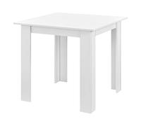 [en.casa] Table de Forme Carrée pour 4 Personnes Table Design pour Salle à Manger Cuisine Salon Panneau de Particules Mélaminé 80 x 80 x 76 cm Blanc