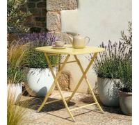 [en.casa] Table de Jardin Pliante Table à Manger avec Plateau Carré pour Extérieur Jardin Terrasse Balcon Patio Intérieur Capacité de Charge 60 kg Acier 71 x 70 x 70 cm Jaune