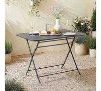 [en.casa] Table de Jardin Pliante Table à Manger avec Plateau Rectangulaire pour Extérieur Jardin Terrasse Balcon Patio Intérieur Capacité de Charge 60 kg Acier 110 x 70 x 71 cm Noir