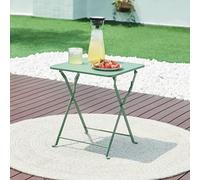 [en.casa] Table de Jardin Pliante Table Basse avec Plateau Carré pour Extérieur Jardin Terrasse Balcon Patio Camping Intérieur Capacité de Charge 15 kg Acier 45 x 40 x 40 cm Vert