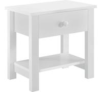 [en.casa]® Table de nuit - Table de nuit Tiroir Commode de nuit Tablette Blanc