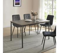 [en.casa] Table de Salle à Manger avec Plateau Rectangulaire Table à Manger Élégante pour Salon Cuisine Bureau MDF Acier 120 x 70 x 75 cm Gris Effet Chêne Noir