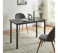 [en.casa] Table de Salle à Manger avec Plateau Rectangulaire Table à Manger pour 4 Personnes Élégante Excellente Stabilité pour Salon Cuisine Bureau MDF Acier 120 x 60 x 75 cm Effet Marbre Noir