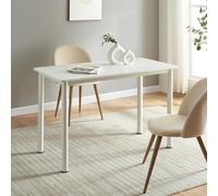 [en.casa] Table de Salle à Manger avec Plateau Rectangulaire Table à Manger pour 4 Personnes Élégante Excellente Stabilité pour Salon Cuisine Bureau MDF Acier 120 x 60 x 75 cm Blanc