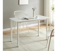 [en.casa] Table de Salle à Manger avec Plateau Rectangulaire Table à Manger pour 4 Personnes Élégante Excellente Stabilité pour Salon Cuisine Bureau MDF Acier 120 x 60 x 75 cm