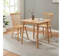 [en.casa] Table de Salle à Manger Carré pour 2-4 Personnes Moderne Excellente Stabilité Assemblage Simple Cuisine Salon Bois d'Hévéa 75 x 75 x 74 cm Naturel