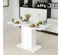 [en.casa] Table de Salle à Manger Design pour 4 Personnes Table de Cuisine Moderne Panneau de Particules 75 x 120 x 60 cm Blanc