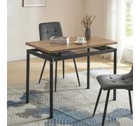 [en.casa] Table de Salle à Manger Style Intemporel Table à Manger Élégante pour Salon Cuisine Plateau Rectangulaire MDF Acier 100 x 60 x 75 cm Effet Chêne Noir