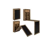 [en.casa] Table Murale Pliable Bureau Mural Rabattable MDF Couleur Bois Naturel 156 x 50 x 91,5 cm