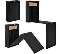 Table Murale Pliable MDF 156 x 50 x 91,5 cm Noir [en.casa]
