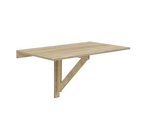[en.casa] Table Murale Rabattable Pliable Effet Chêne de Sonoma 100 x 60 x 58cm Mélaminé