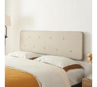 [en.casa] Tête de Lit Élégante pour Lit Double de 180 cm avec Rembourrage Doux Confortable Capitonné avec Design Classique de Boutons Contreplaqué Tissu Polyester 180 x 48 cm Beige