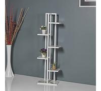 [en.casa] Tohmajärvi Présentoir à fleurs à 6 niveaux 120 x 34 x 21 cm Support pour plantes d'intérieur Étagère de salon Blanc/aspect marbre