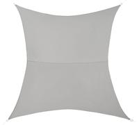 [en.casa] Voile d'Ombrage Toile d'Ombrage Toile de Protection Polyester Polyuréthane Quadrilatéral Gris Clair 2x4 m Gris