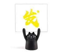 en Chinese Wealth Congratulations Implication Memo Holder Cartoon Black Cat Stand Decoration
