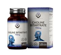 EN Choline | 120 Gelules de Choline Bitartrate Supplément - 700mg par Portion | Bitartrate de Coline | Sans OGM, Sans Gluten et Sans Allergène | Fabriqué au Royaume-Uni