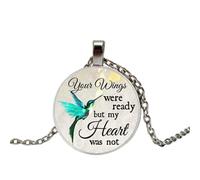 En commémorant le collier à breloques, vos ailes sont prêtes mais mon cœur n'est pas, perdant vos proches en mémoire, 4