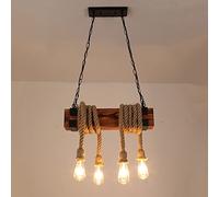 en Corde de Chanvre Rustique Pendre Light Kitchen Island Éclairage d'éclairage, lustres Suspendus industriels Vintage