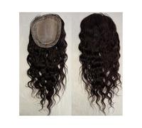 En couches Hair Toppers for Women, 8-22" Long Loose Wave Human Topper 15x16CM Breathable Silk Base with PU Around European Virgin Hairpieces(8 inches)