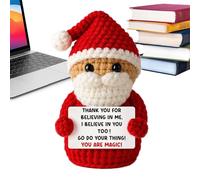 En Crochet De Noël - Décoration Festive Mignonne Pour Les Fêtes D'Hiver,Du Père Noël Avec Carte Positive | Pour Famille Amis Adultes Hommes Femmes Garçons Filles Adolescents Parents Collègues