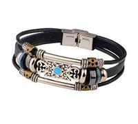 en Cuir en Couple, en Cuir rétro Noir créatif Mode créatif Alliage Sauvage de Perles de Perles Couple Couple Unisexe Accessoires de vêtements personnalisés Bijoux