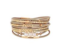 en Cuir pour Femmes, en Cuir Vintage à Plusieurs Couches à Double Cercle Perle Double Cercle Perle Vêtements personnalisés