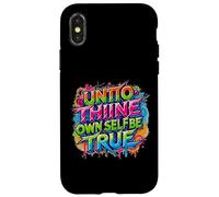 en détresse Envers toi-même, sois Vrai Hamlet Shakespeare Coque pour iPhone X/XS